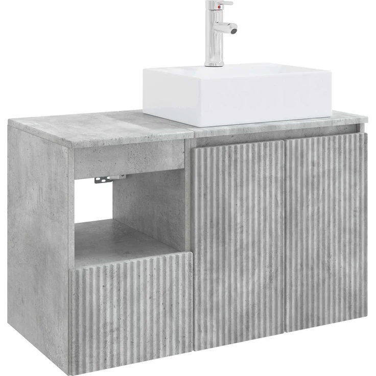 vidaXL Badezimmerschrank-Set 2 stk. Betongrau 79,5 x 41 x 79,5 cm 3404057 – Bild 2