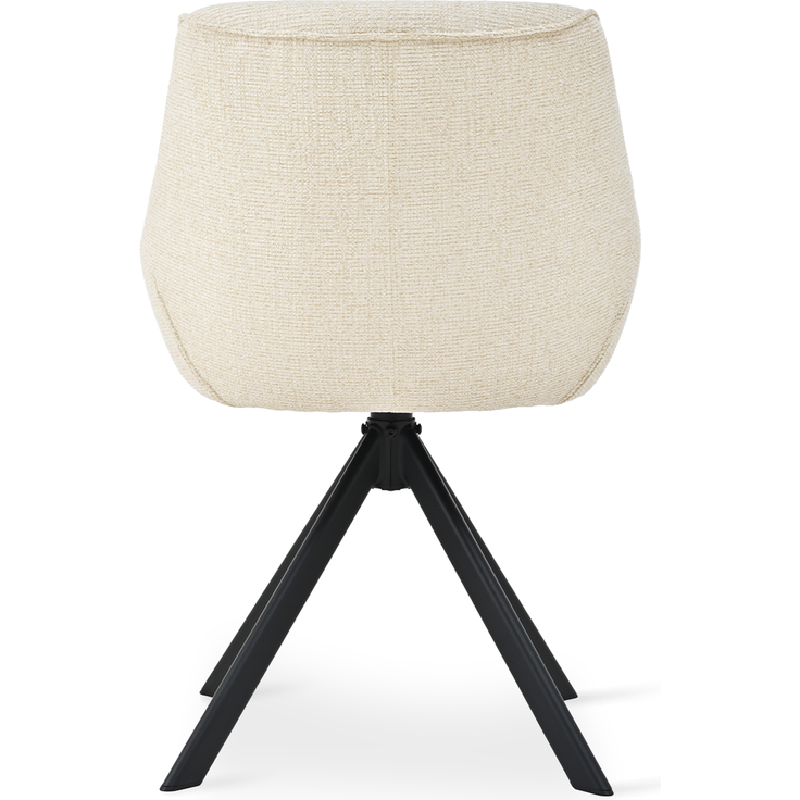 GOEURVANT 1178 Esszimmerstühle 4er-Set mit Armlehnen, 360° Drehbar, Chenille - Creme – Bild 5