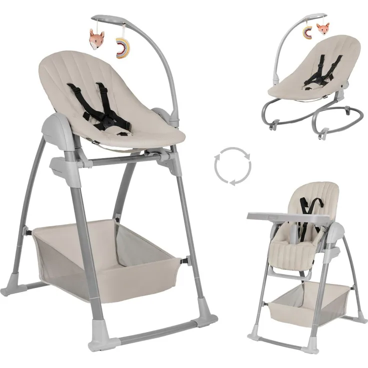 Hauck 3in1 Hochstuhl Set mit Wippe Sit N Relax Beige
