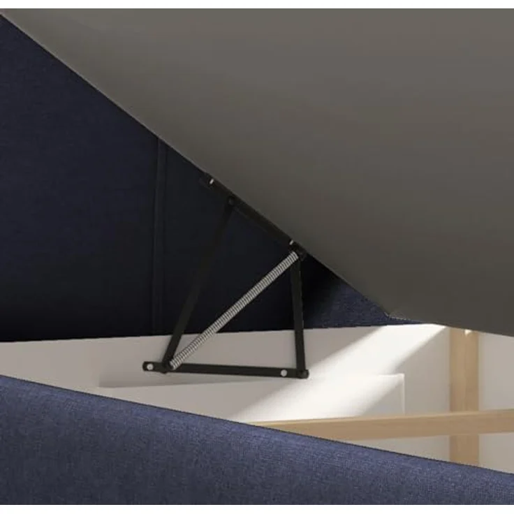BEAUTYSOFA Modern Boxspringbett HELEN MINI, Polsterbett mit Federkernmatratze und Topper, 100x200cm, Blau (soro 76), inkl. Bettkasten für Stauraum – Bild 5