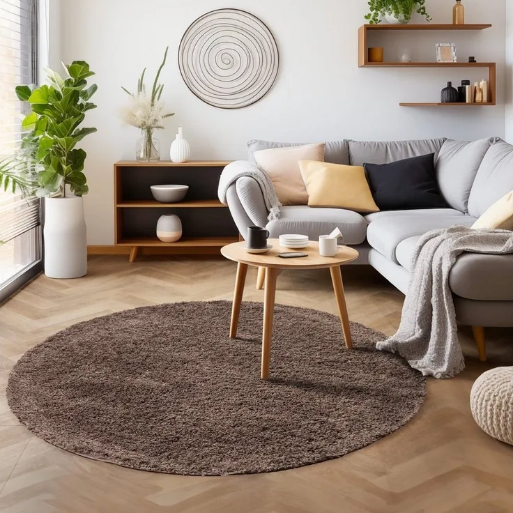 SIMPEX24 Teppich Unicolor - Einfarbig, Läufer, Höhe: 30 mm, Einfarbig Shaggy Teppich Wohnzimmer Langflor Versch. Farben und Größen