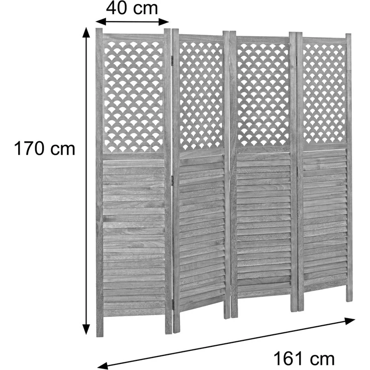 Paravent HWC-A84, Raumteiler Trennwand Sichtschutz, Ornamente 170x161cm ~ braun – Bild 3