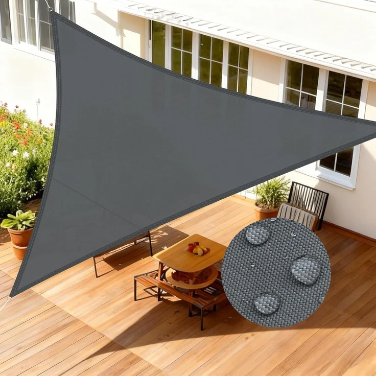 LOVE STORY Sonnensegel Wasserdicht 3 x 3 x 3 m Dreieckig PES Polyester Sonnenschutz Windschutz Balkon Terrasse 95% UV-Schut,für Balkon Garten,Anthrazit – Bild 1