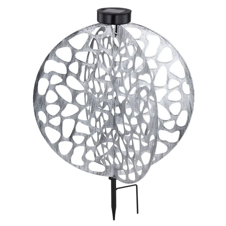 Solarleuchte Garten Scheibe Rund Solarlampe Außen Leuchte Solar mit Pflegetuch – Bild 3