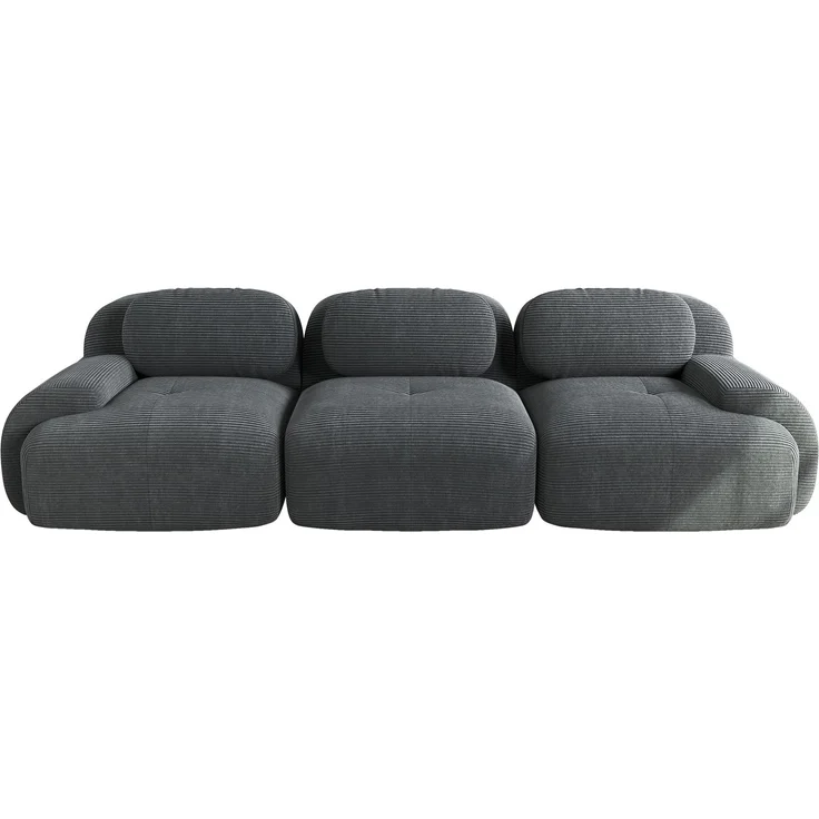 EINHOM 3-Sitzer-Sofa aus Premium-Cordstoff, Rahmenloses Sofa, modular kombinierbar, rutschfest, ohne Montage, ergonomische Armlehnen und hochelastische Polsterung für Wohnzimmer und Schlafzimmer, Grey – Bild 5