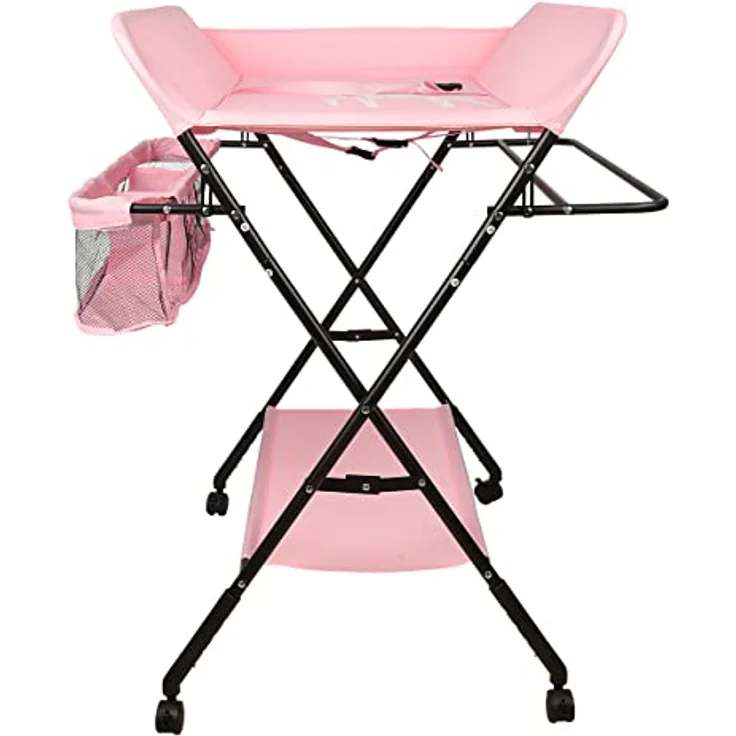 Faltbare Wickelauflage für Babys, Wickeltisch, 4-in-1, tragbar, höhenverstellbar, mit Netztaschen und platzsparender Aufbewahrung – Bild 7