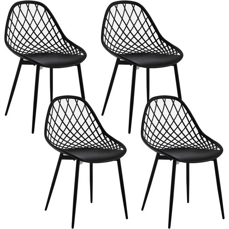 Klihome 4-Fußstuhl (4 St), skandinavisch modern, für Küche Wohnzimmer Balkon, Kunststoff