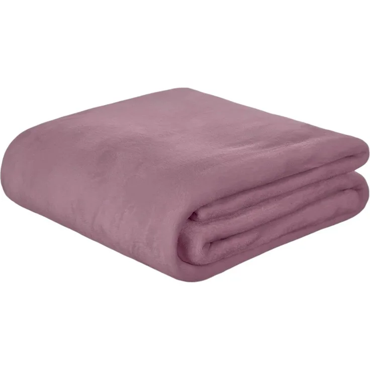 Couchdecke XL » Kuscheldecke 150 x 200 cm » hochwertige Flanelldecke » Microfaser Wohndecke » Tagesdecke Flanell - Altrosa