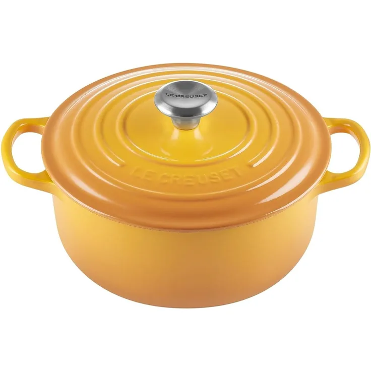 Le Creuset Signature Gusseisen-Bräter mit Deckel, Für alle Herdarten und Induktion geeignet, Rund, Nectar, 20,0 cm, 2.4