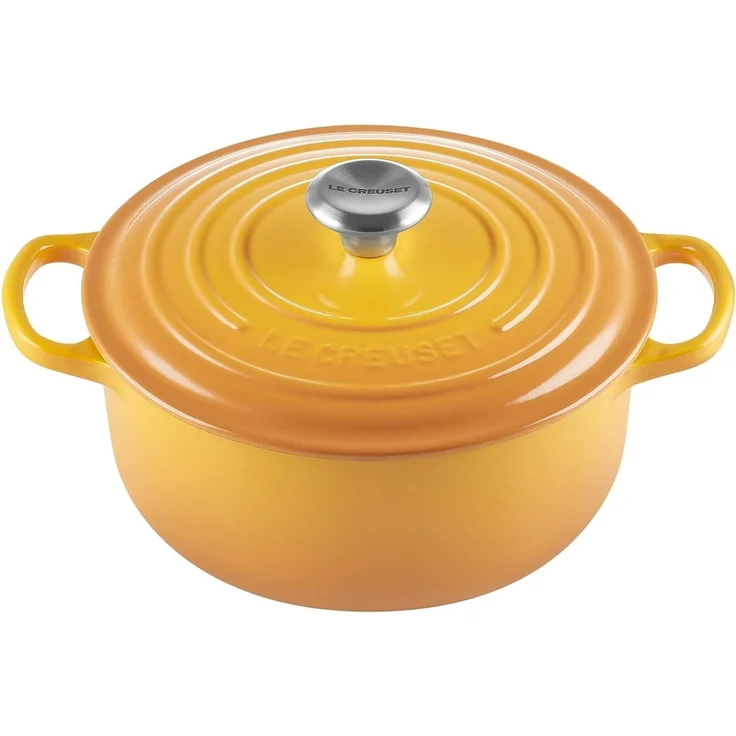 Le Creuset Signature Gusseisen-Bräter mit Deckel, Für alle Herdarten und Induktion geeignet, Rund, Nectar, 20,0 cm, 2.4