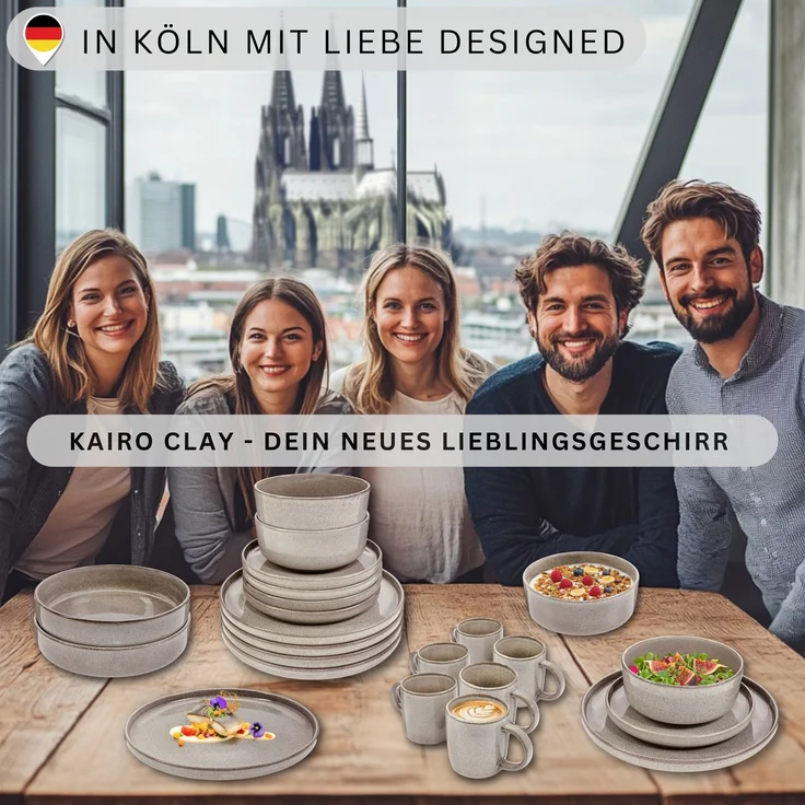 SÄNGER Speiseteller Set Kairo Clay - 6 teilig aus Steingut – Bild 6