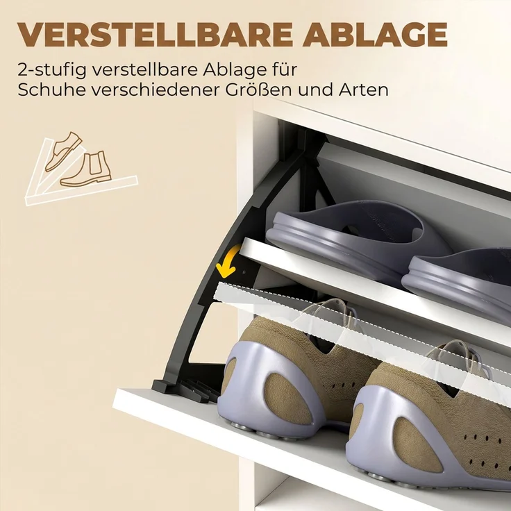 HOMCOM Schuhschrank, MDF, Weiß – Bild 5