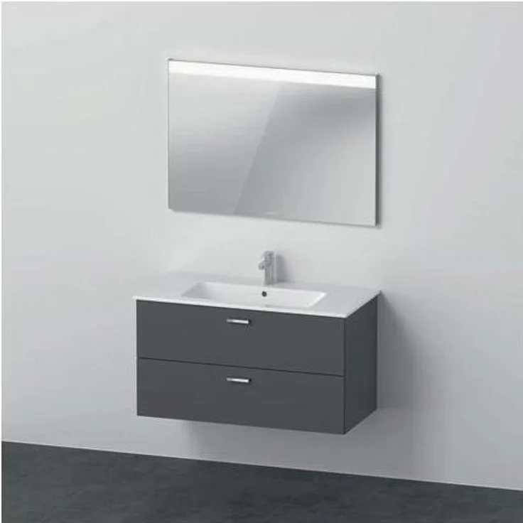 Duravit Badmöbelset XBASE 1030mm, mit Spiegel GOOD, LED-Randlichtfeld, graphit matt