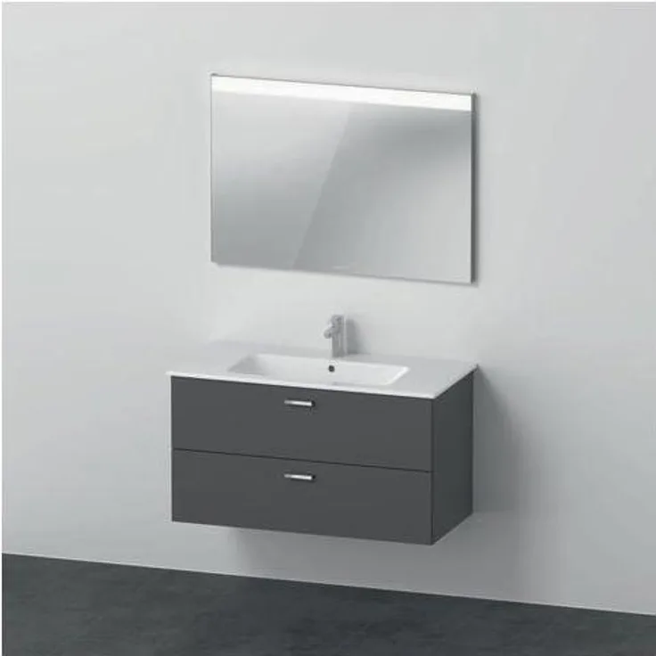 Duravit Badmöbelset XBASE 1030mm, mit Spiegel GOOD, LED-Randlichtfeld, graphit matt