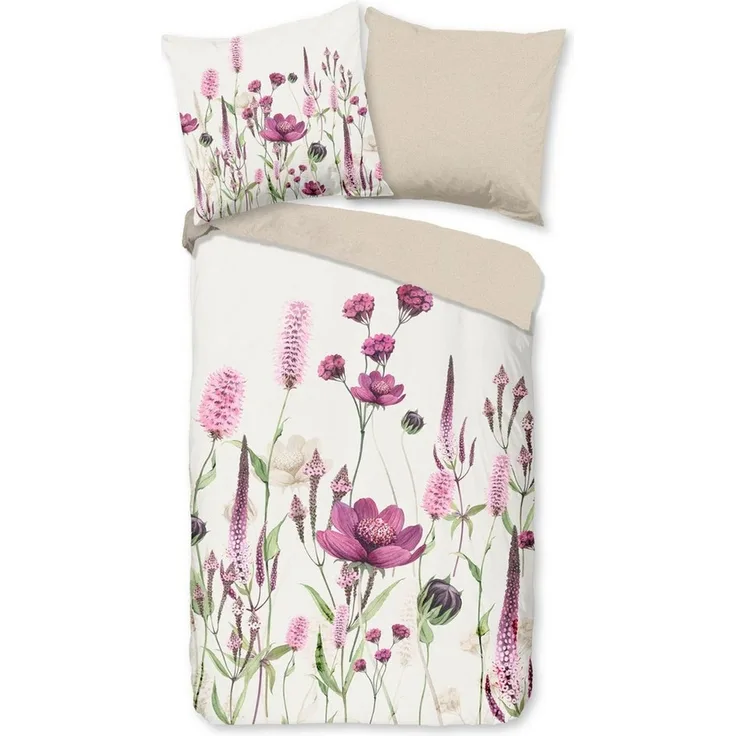good morning Wendebettwäsche Hala, Renforcé, 2 teilig, 100% Baumwolle, Renforcé, Reißverschluss, Wendeoptik, Blumen