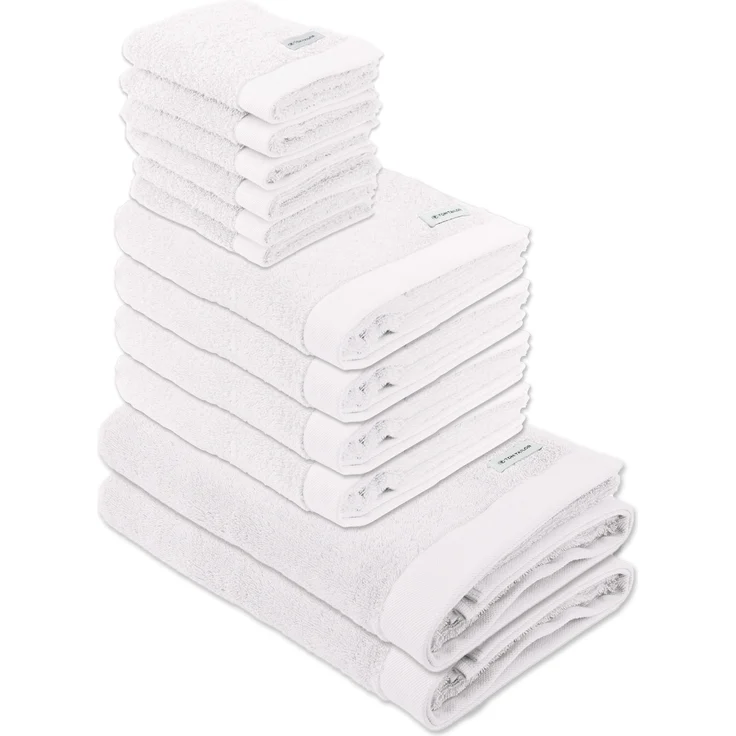 TOM TAILOR Handtuch Set, 12-tlg. - Color Bath, 2x Duschtuch, 4x Handtuch, 6x Gästetuch Weiß Set – Bild 1
