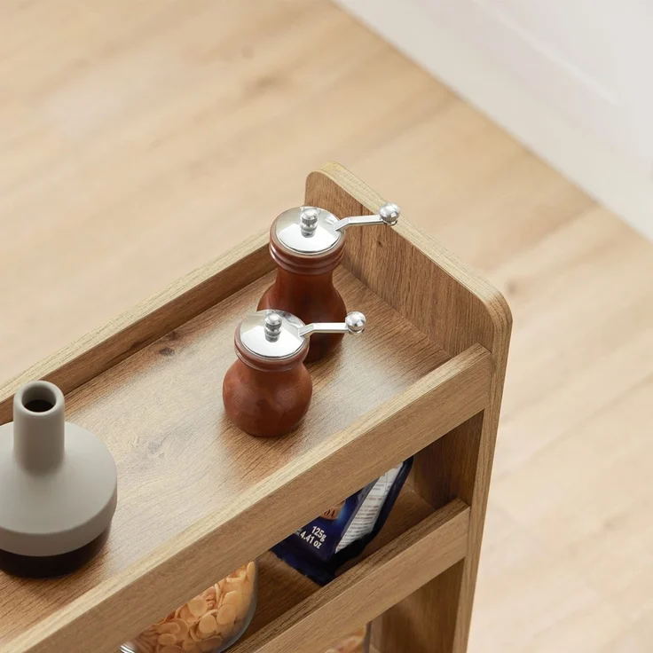 SoBuy NSR01-PF Küchenwagen, Spanplatte, Melamin, Hellbraun, 60 x 81 x 18,5 cm – Bild 6