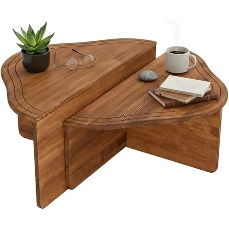 Dmora Couchtisch Juno 90 x 90 x 40h cm Braun Modular – Bild 3