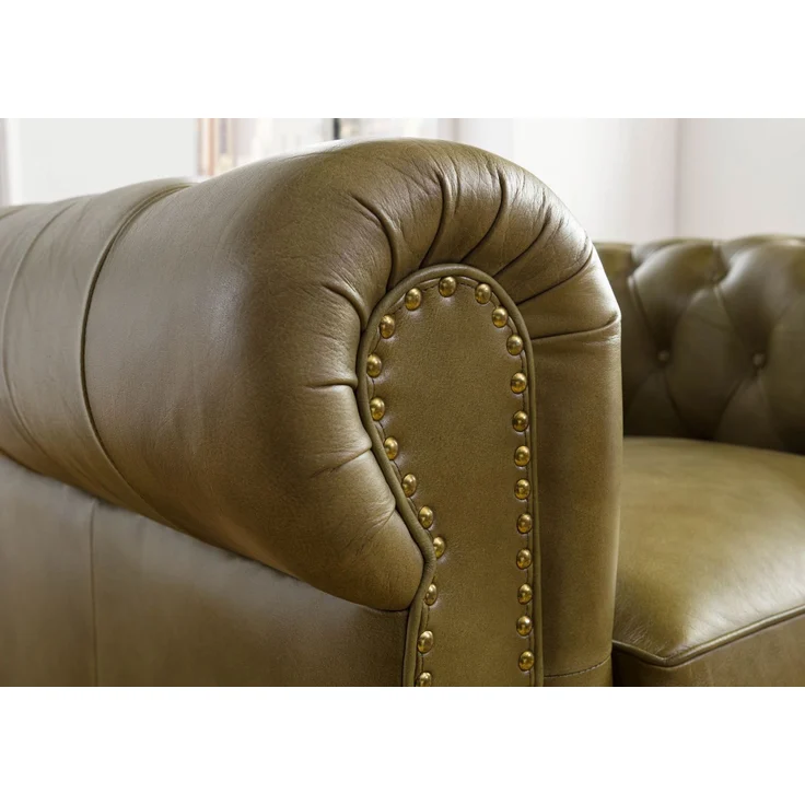 Sessel Echtleder 105x82x75 grün CHESTERFIELD #302 – Bild 7