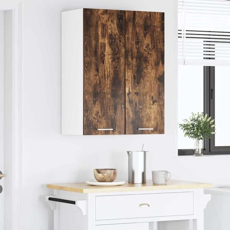 vidaXL Hängeschrank 2 stk. Geräucherte Eiche und Weiß Holzwerkstoff 884251 – Bild 4