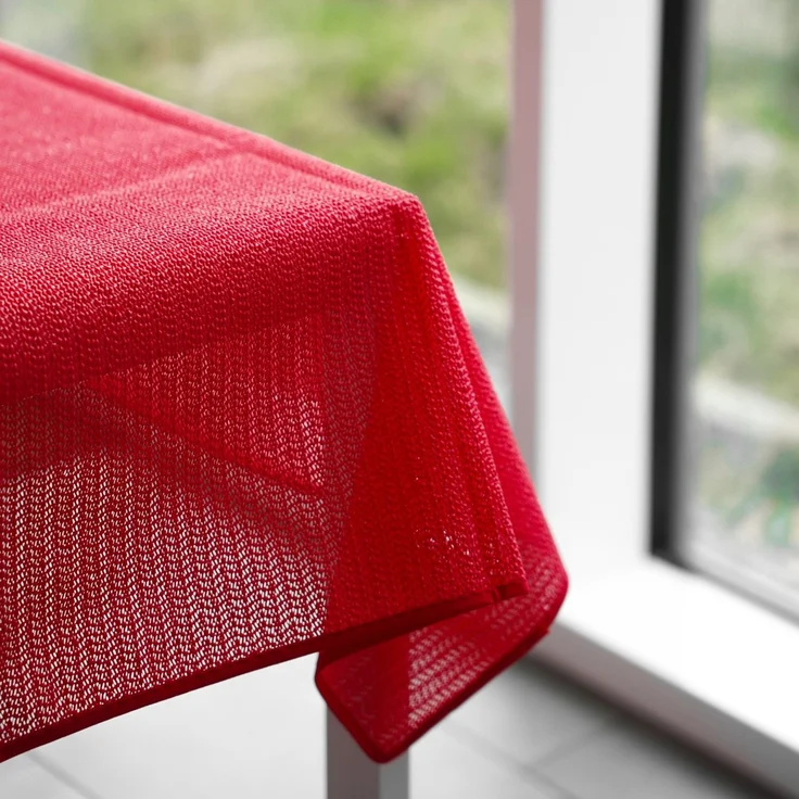 Garten Tischdecke 130x220 cm für Garten, Terrasse und Balkon - eckig, wasserfest & pflegeleicht, Rot – Bild 5