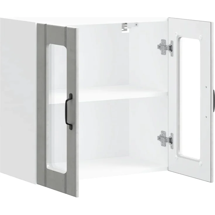 vidaXL Küchen-Hängeschrank mit Glastür Lucca Betongrau Holzwerkstoff 853911 – Bild 6
