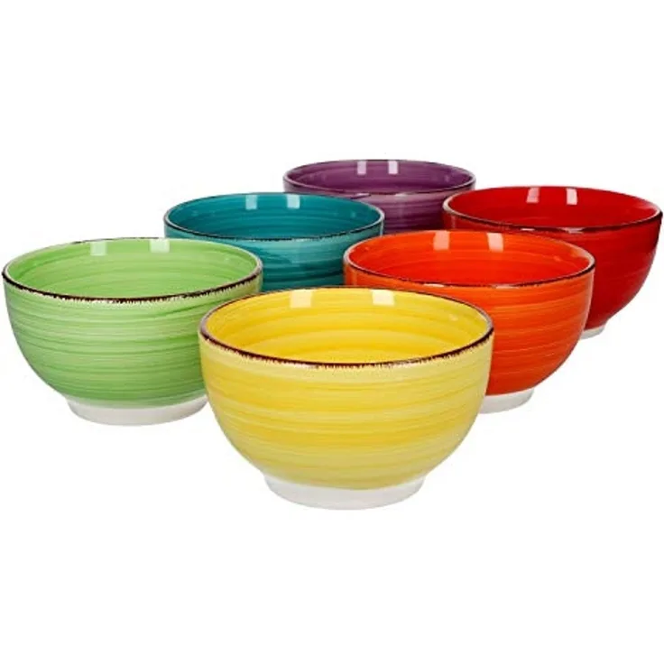 MamboCat Müslischale 6er Set Müslischale Uni Bunt, Steingut