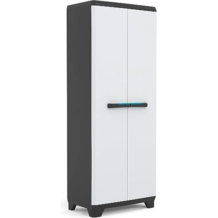 Ondis24 Kunststoffschrank Haushaltschrank Royal Multifunktionsschrank abschließbar mit Füßen 68 x 39 x 173 (H) cm, schnell aufgebaut, bewährtes Modell (173 cm, 1)