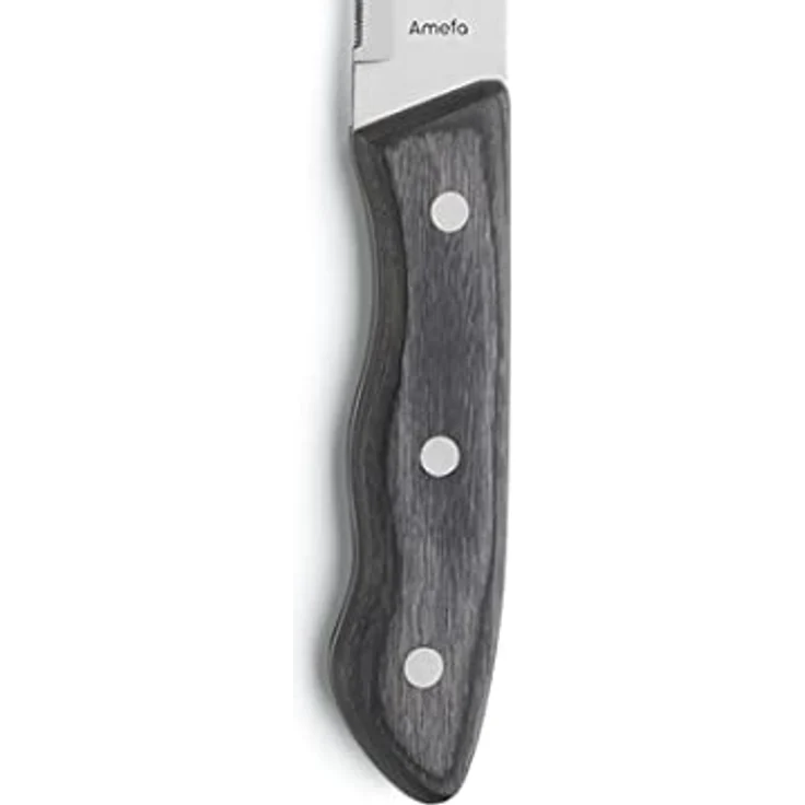Amefa 'HERCULE' Jumbo-Steakmesser, 4-teilig Set, Holz braun / Stahl silber, 11,8 cm – Bild 4