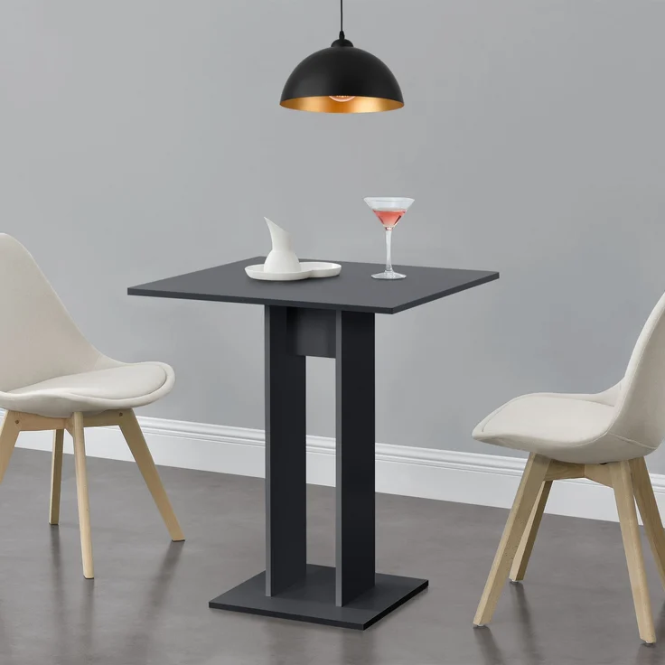 Küchentisch Lindesnes 65x65x78 cm Dunkelgrau, matt [en. casa] – Bild 1