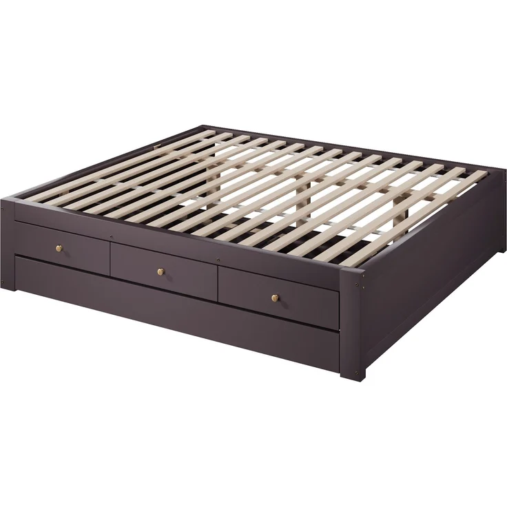 Ausziehbett mit Liegefläche 140×200 cm, Gästebett 90×190 cm und 3 Schubladen, Kaffeebraun, ohne Matratzen – Bild 8