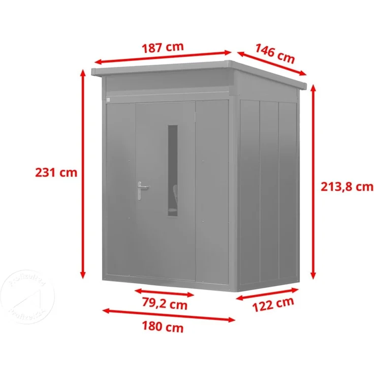 GFP Primeyard Gerätehaus Metall Gartenhaus 180x122x231 cm Geräteschuppen Pultdach anthrazit – Bild 10