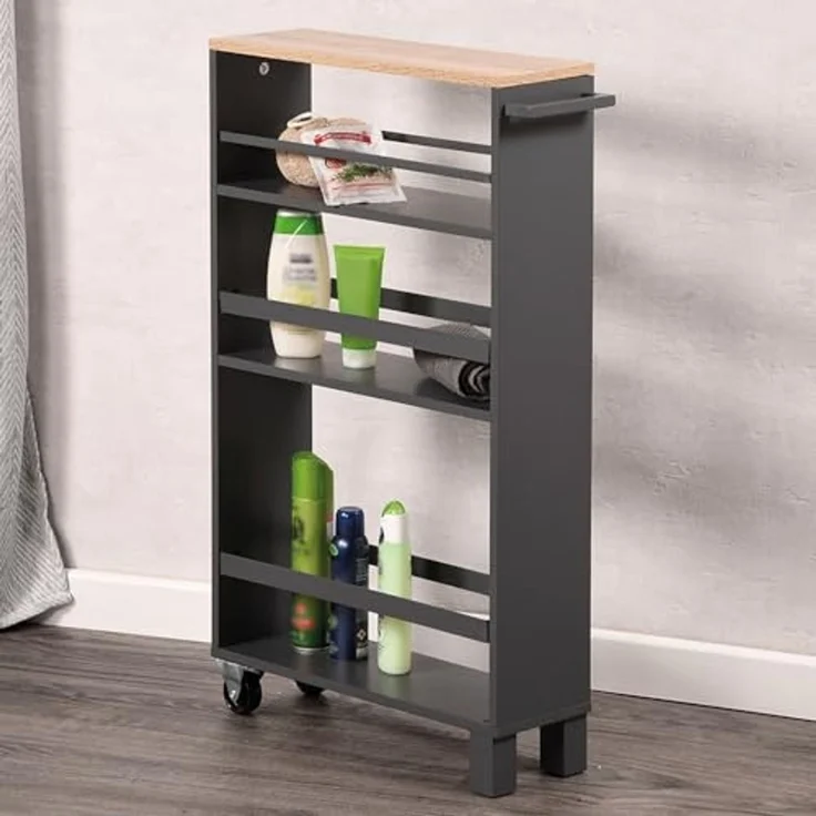 KESPER 24856-13 Nischenregal, grau aus FSC-zertifizierte Spanplatte / Regal / Rollregal – Bild 3