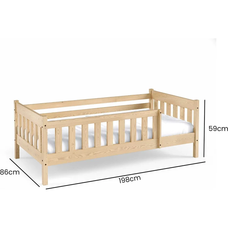 Jerpax Kinderbett mit Matratze und Schublade Holzbett, Einzelbett für Kinder ZOSIA, Weiß, 80x190 cm – Bild 3