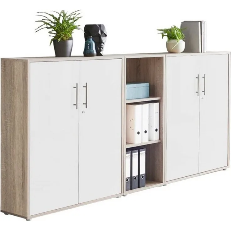 BMG Möbel Aktenschrank Office Edition 8 (Schrankwand Set, 3tlg) abschließbar, matt oder Hochglanz lackiert