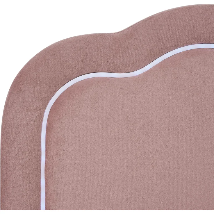Polsterbett 90×190 cm aus Samt-Stoff mit LED-Beleuchtung, rosa – Bild 7