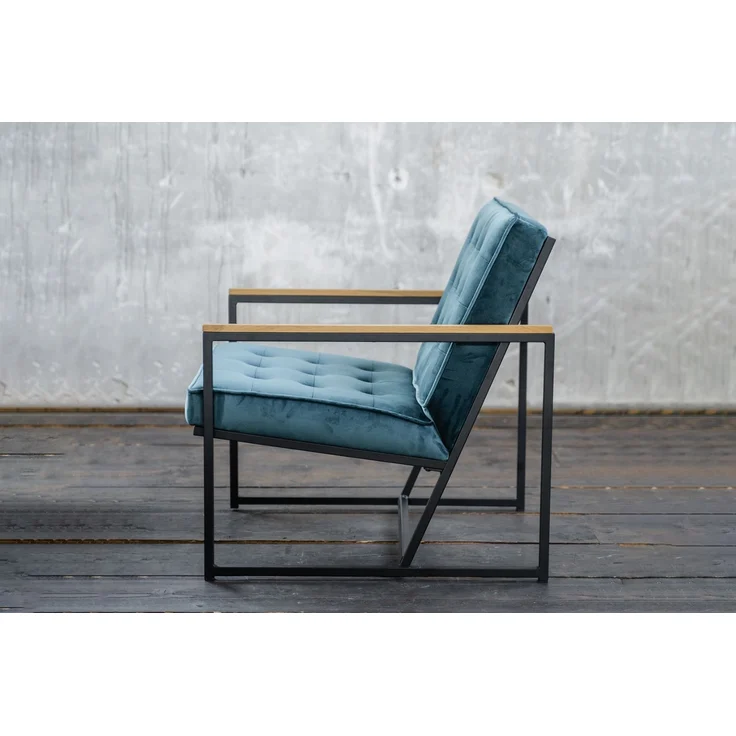 KAWOLA Sessel ARLY Polstersessel Bezug Velvet petrol 80 x 80 x 63 cm – Bild 7