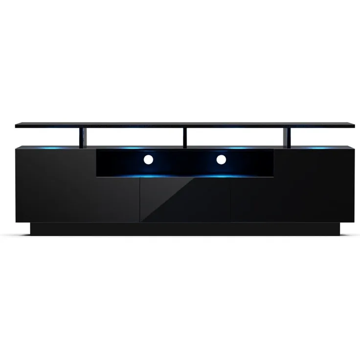 blumfeldt Lowboard Perth Lowboard Fernsehschrank 150 x 35 x 50 cm, Fernsehschrank weiß TV-Schrank 3 Schubladen 150 x 35 x 50 cm (BxHxT)