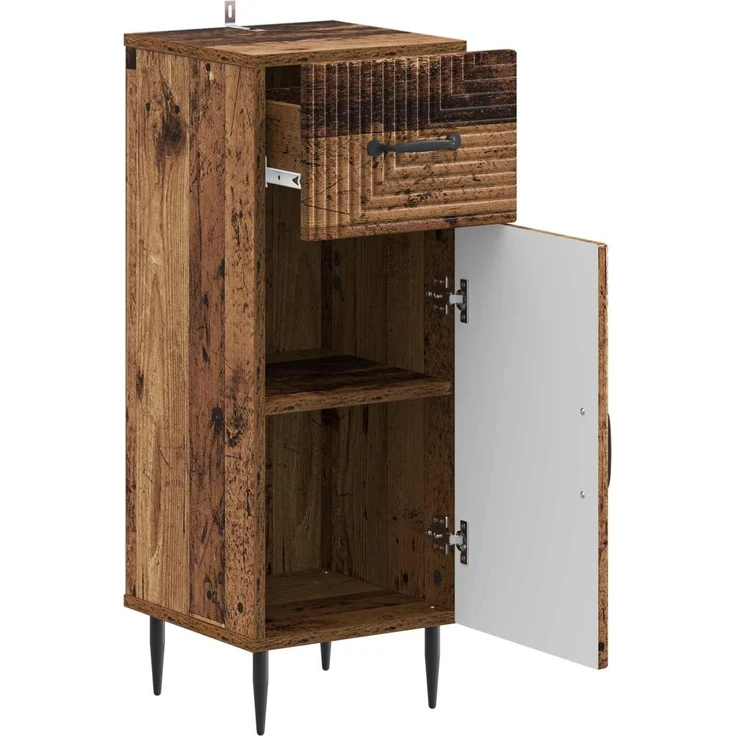 vidaXL Badezimmer Aufbewahrungsschrank HAARLEM Altholz 30 x 31 x 80 cm 896833 – Bild 2