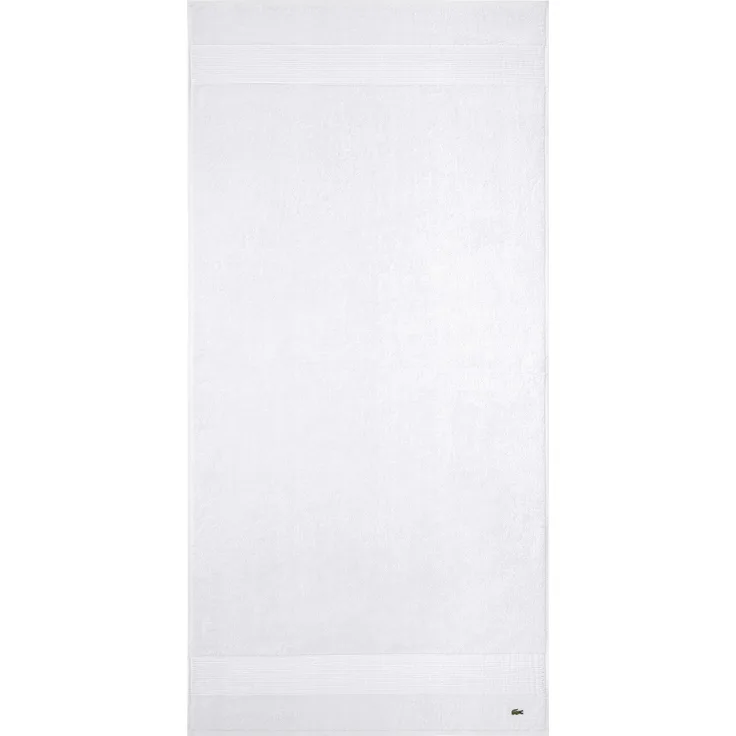 LACOSTE Duschtuch - LLECROCO, Handtuch, Bio-Baumwolle Weiß 70x140 cm