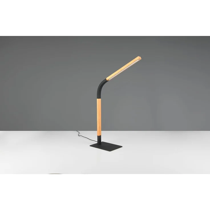 LED Schreibtischleuchte NORRIS Schwarz mit Holz, Höhe 42cm – Bild 8