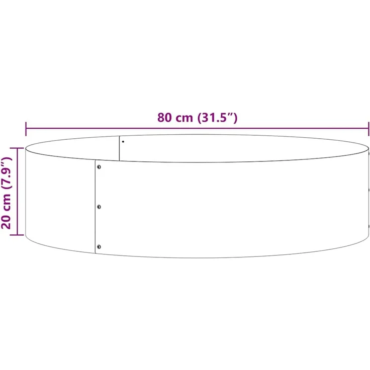 vidaXL Pflanzenring Silber 80 x 80 x 20 cm Edelstahl 873628 – Bild 9