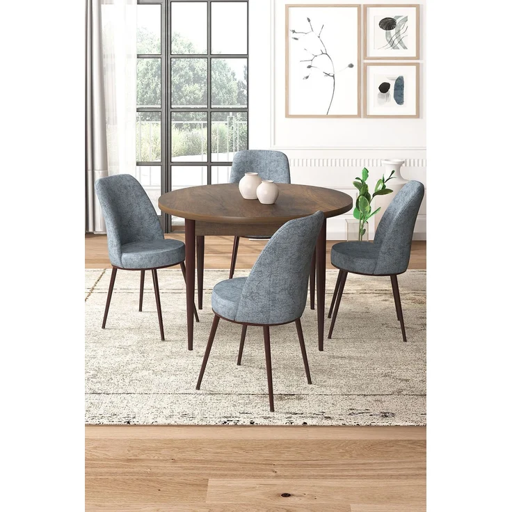 Skye Decor 'Tor - Baroque, Grey' Essgruppe (5-teilig), Barock / Grau, 90 x 75 x 90 cm – Bild 1