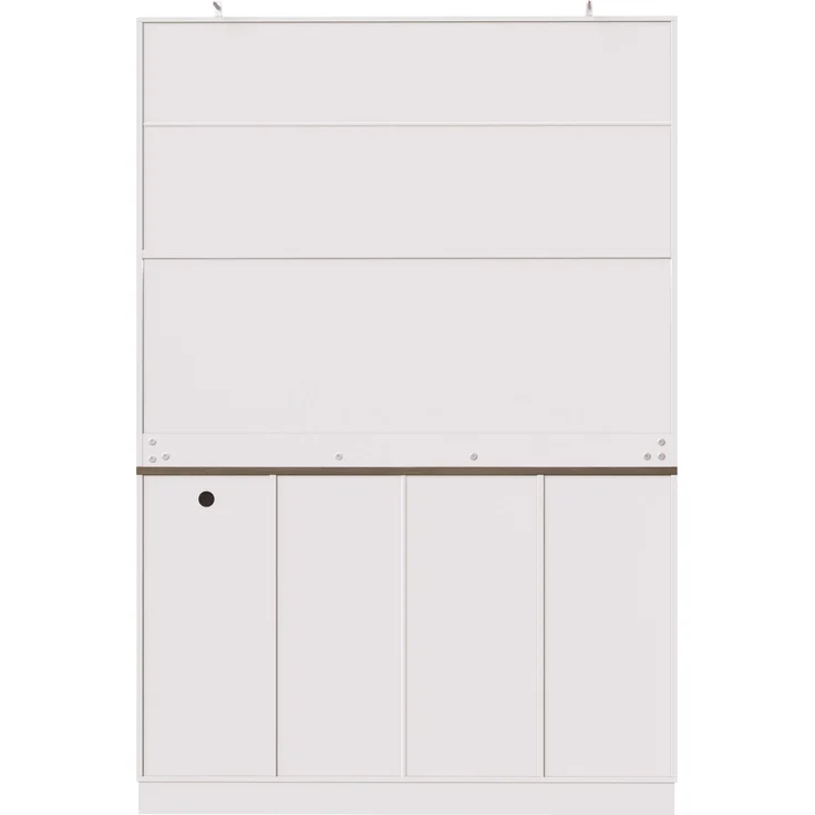 EINHOM Seitenschrank, Aufbewahrungsschrank, Küchenschrank, Anrichte, 120 x 36, 3 x 180 cm, mit LED-Beleuchtung und Steckdose, Sechs Türen, Zwei große Schubladen, Schwarz/weiß, Weiß – Bild 7