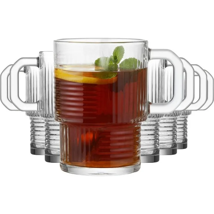 LAV Gläser-Set Helen Tee-Set, Glasbecher, 6-tlg, Glas, 6er Set, 270ml, ideal für Tee und Heißgetränke
