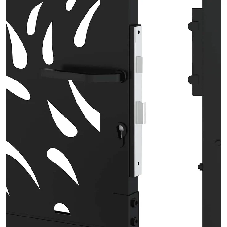 vidaXL Gartentor Schwarz 100x125 cm Stahl Flammendesign 4100990 – Bild 8