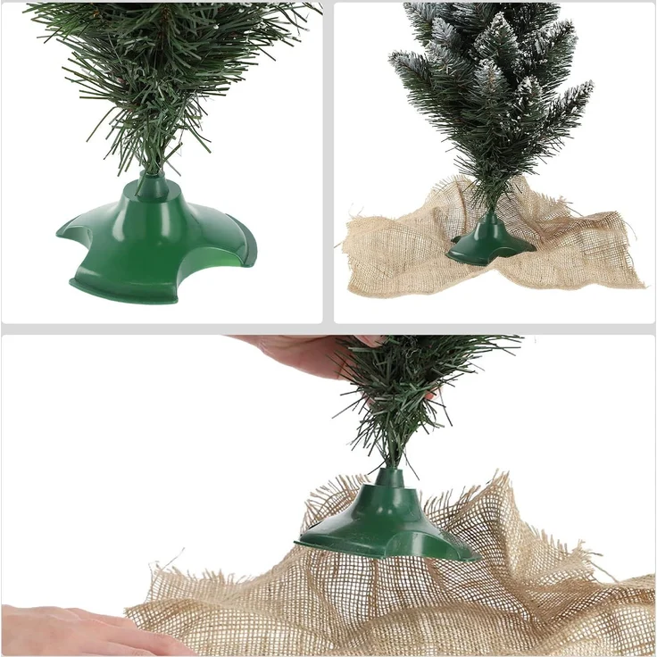 KADAX Künstlicher Weihnachtsbaum klein, 50 cm, schneebedeckte Kiefer, Jute – Bild 8