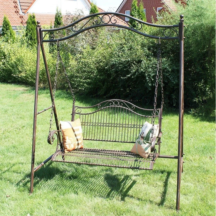 DanDiBo Hollywoodschaukel 2 Sitzer Metall Antik Gartenschaukel 082505 Schaukelbank Schmiedeeisen Bank Outdoor Wetterfest – Bild 4