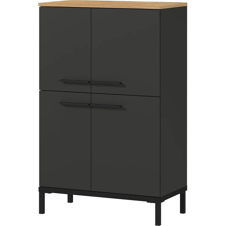 GERMANIA Midischrank Yonkers Melaminharzbeschichtung, Hochwertige ABS-Kanten, Steggriffe