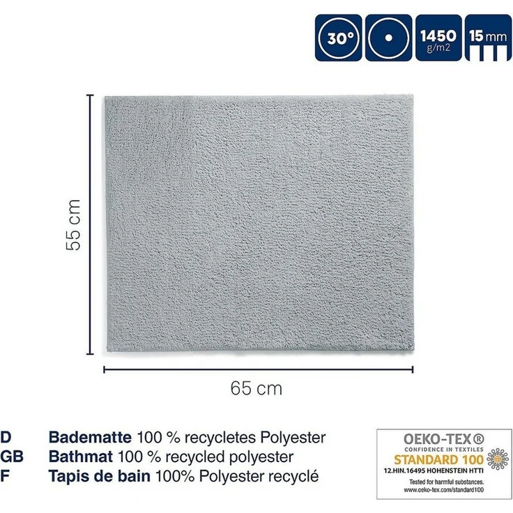 kela Badematte Maja, Höhe 15 mm, 100%Polyester, rutschhemmend, bei 30°C waschbar, für Fußbodenheizung geeignet – Bild 2